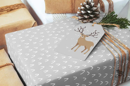Grey Deer Tracks Wrapping Paper - Premium Craft Supplies & Tools > Party & Gifting > Packaging & Wrapping from Sugar and Spice Invitations - Just $26.10! Shop now at Sugar and Spice Paper