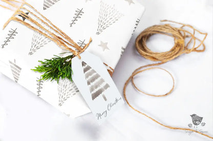 Hand Drawn Trees Christmas Wrapping Paper - Premium Craft Supplies & Tools > Party & Gifting > Packaging & Wrapping from Sugar and Spice Invitations - Just $26.10! Shop now at Sugar and Spice Paper