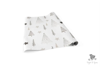 Hand Drawn Trees Christmas Wrapping Paper - Premium Craft Supplies & Tools > Party & Gifting > Packaging & Wrapping from Sugar and Spice Invitations - Just $26.10! Shop now at Sugar and Spice Paper
