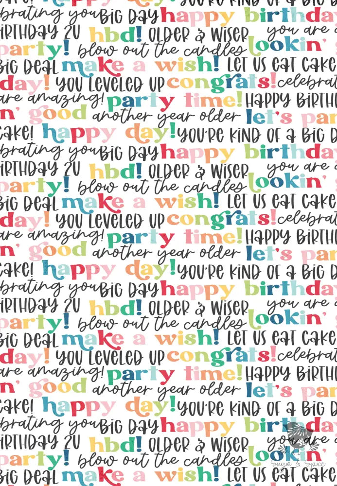 Happy Birthday Wrapping Paper - Premium Craft Supplies & Tools > Party & Gifting > Packaging & Wrapping from Sugar and Spice Invitations - Just $26.10! Shop now at Sugar and Spice Paper