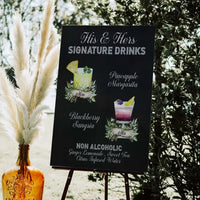 His and Hers Chalkboard Signature Drink Sign - Premium  from Sugar and Spice Invitations - Just $35! Shop now at Sugar and Spice Paper