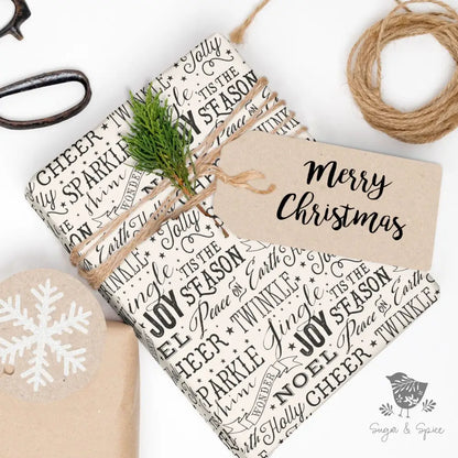 Holiday Joy Season Christmas Wrapping Paper - Premium Craft Supplies & Tools > Party & Gifting > Packaging & Wrapping from Sugar and Spice Invitations - Just $26.10! Shop now at Sugar and Spice Paper