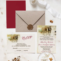 Horse Carriage Holiday Wedding Invitation Suite - Premium  from Sugar and Spice Invitations - Just $2.15! Shop now at Sugar and Spice Paper