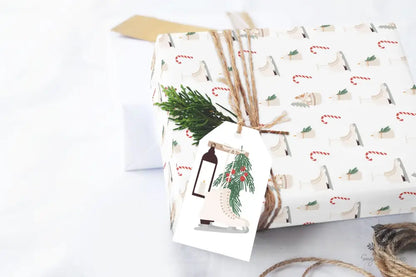 Ice Skates and Candy Cane Christmas Wrapping Paper - Premium Craft Supplies & Tools > Party & Gifting > Packaging & Wrapping from Sugar and Spice Invitations - Just $26.10! Shop now at Sugar and Spice Paper
