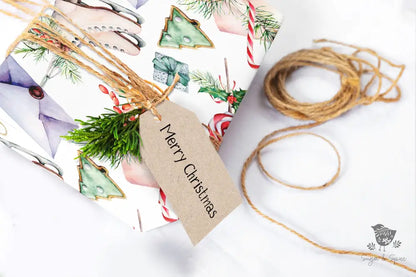 Ice Skates and Holly Wrapping Paper - Premium Craft Supplies & Tools > Party & Gifting > Packaging & Wrapping from Sugar and Spice Invitations - Just $26.10! Shop now at Sugar and Spice Paper