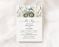 Farm Blue Boy Baby Shower Invitation Template Editable Invitation Corjl Digital Download