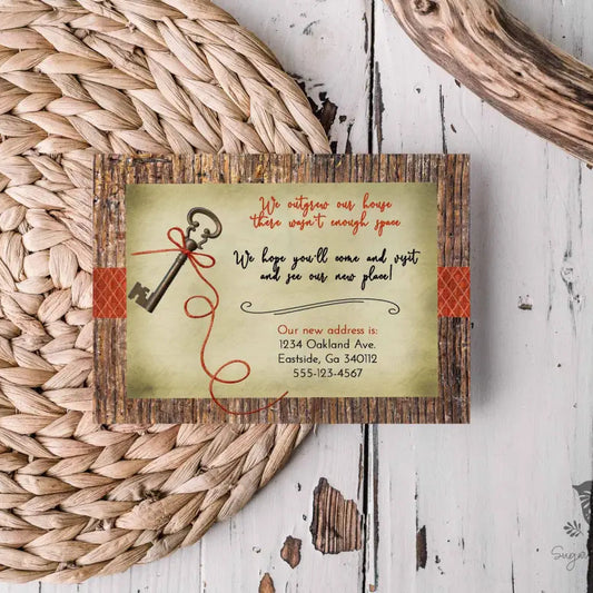 Key To New Home Announcement - Premium Digital File from Sugar and Spice Invitations - Just $2.10! Shop now at Sugar and Spice Paper