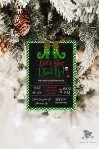 Let's Get Elfed Up Christmas Invitation - Premium Digital File from Sugar and Spice Invitations - Just $2.10! Shop now at Sugar and Spice Paper