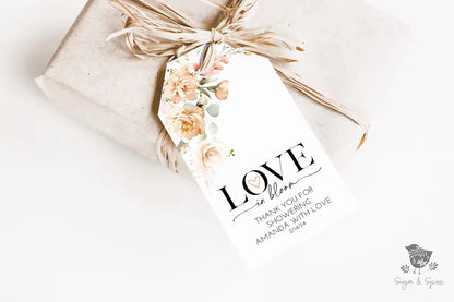 Love in Bloom Pink Floral Gift Tag - Premium Craft Supplies & Tools > Party & Gifting > Labels, Stickers & Tags > Tags from Sugar and Spice Invitations - Just $23.40! Shop now at Sugar and Spice Paper
