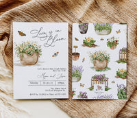 Love in Bloom Spring Garden Bridal Shower Invitation