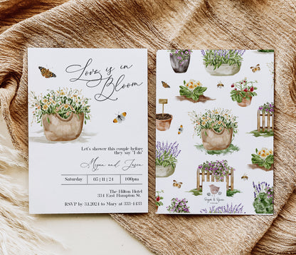 Love in Bloom Spring Garden Bridal Shower Invitation