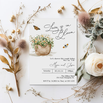 Love in Bloom Spring Garden Bridal Shower Invitation