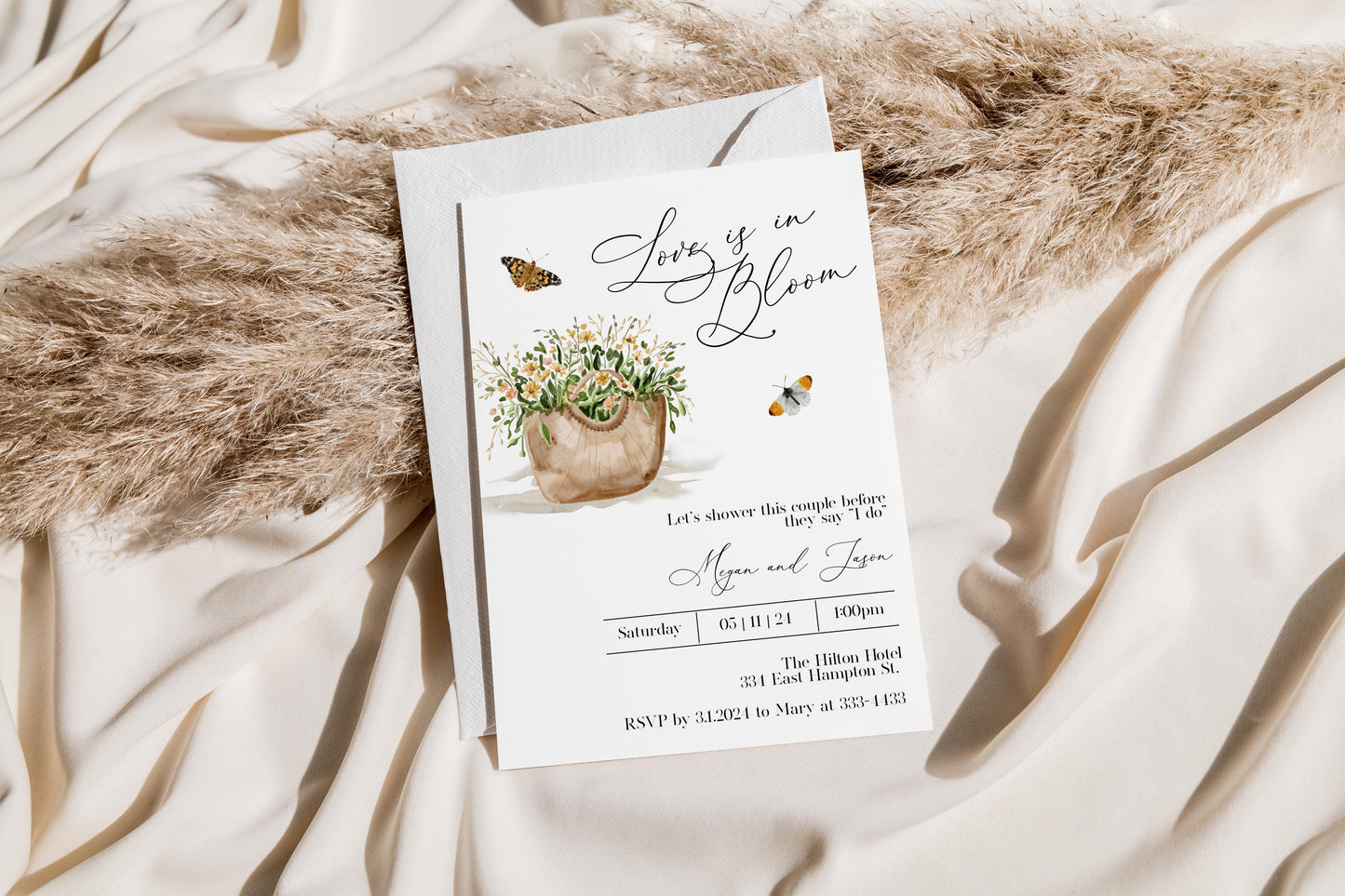 Love in Bloom Spring Garden Bridal Shower Invitation
