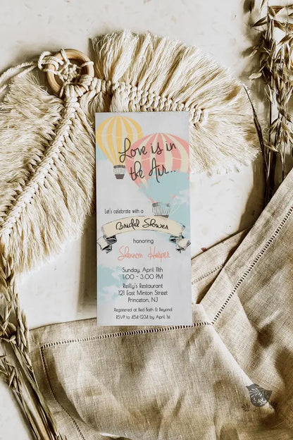 Love is in the Air Hot Air Balloon Bridal Shower Invitation - Premium  from Sugar and Spice Invitations - Just $1.95! Shop now at Sugar and Spice Paper