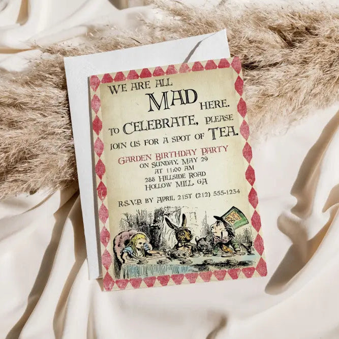 Mad Tea Party Birthday Invitation - Premium Digital File from Sugar and Spice Invitations - Just $1.95! Shop now at Sugar and Spice Paper