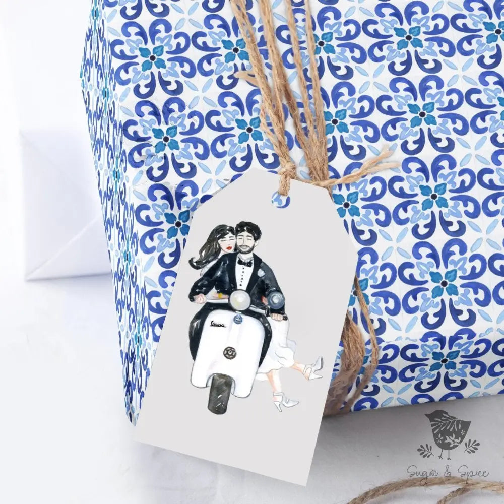 Mediterranean Wedding Gift Tag - Premium Craft Supplies & Tools > Party & Gifting > Labels, Stickers & Tags > Tags from Sugar and Spice Invitations - Just $24! Shop now at Sugar and Spice Paper