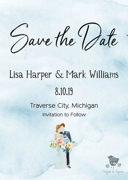 Michigan Watercolor Map Save the Date - Premium Paper & Party Supplies > Paper > Invitations & Announcements > Invitations from Sugar and Spice Invitations - Just $2.50! Shop now at Sugar and Spice Paper