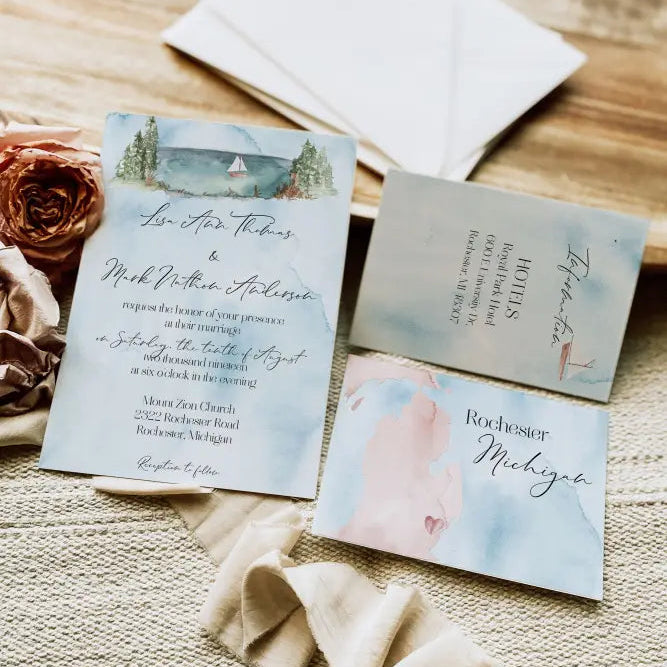 Michigan Wedding Invitation Suite - Premium  from Sugar and Spice Invitations - Just $2.10! Shop now at Sugar and Spice Paper