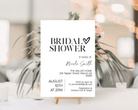Minimalist Heart Bridal Shower Invitation
