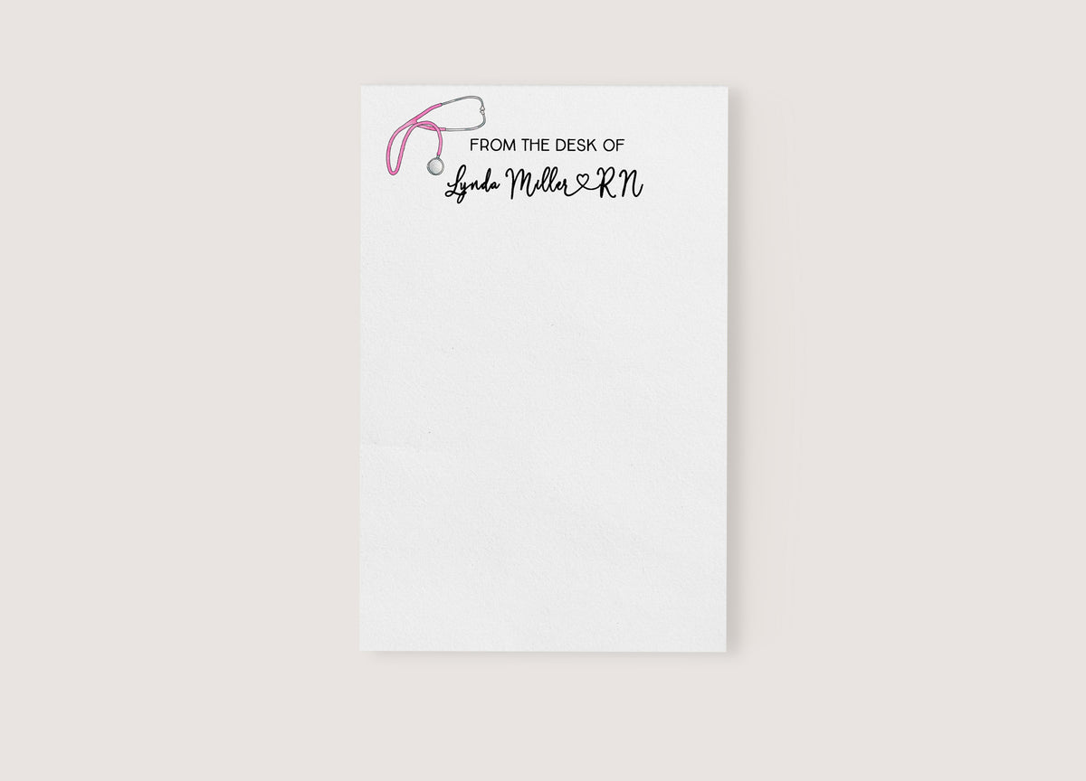 Nurse or Doctor Stethoscope Personalized Notepad