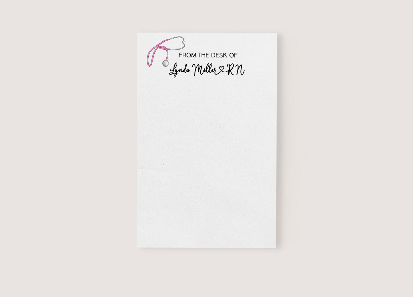 Nurse or Doctor Stethoscope Personalized Notepad