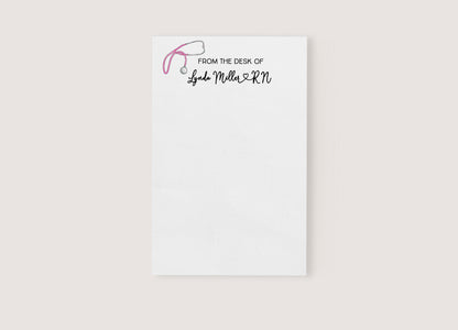 Nurse or Doctor Stethoscope Personalized Notepad
