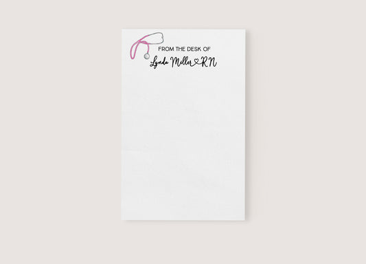 Nurse or Doctor Stethoscope Personalized Notepad