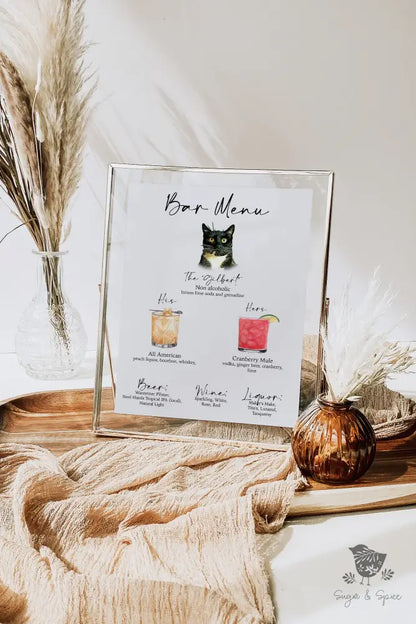 Pet Bar Menu Sign - Premium  from Sugar and Spice Invitations - Just $35! Shop now at Sugar and Spice Paper