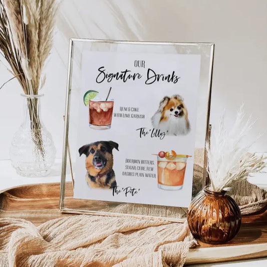 Pet Signature Drink Sign - Premium  from Sugar and Spice Invitations - Just $25! Shop now at Sugar and Spice Paper