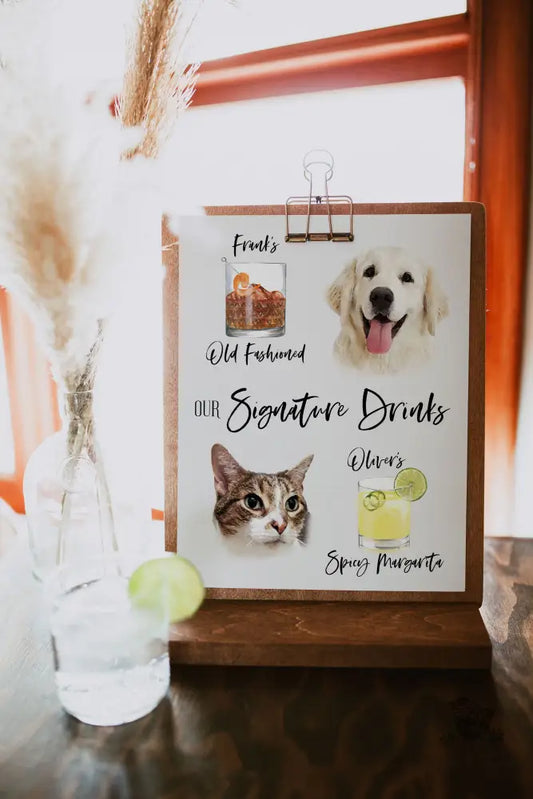 Pet Signature Drink Sign - Premium  from Sugar and Spice Invitations - Just $25! Shop now at Sugar and Spice Paper
