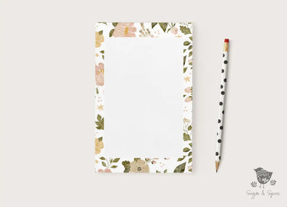 Pink Flowers Notepad - Premium Paper & Party Supplies > Paper > Stationery > Notepads from Sugar and Spice Invitations - Just $14! Shop now at Sugar and Spice Paper
