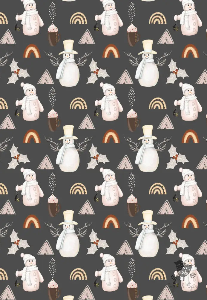 Pink Snowman and Lattes Christmas Wrapping Paper - Premium Craft Supplies & Tools > Party & Gifting > Packaging & Wrapping from Sugar and Spice Invitations - Just $26.10! Shop now at Sugar and Spice Paper