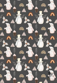 Pink Snowman and Lattes Christmas Wrapping Paper - Premium Craft Supplies & Tools > Party & Gifting > Packaging & Wrapping from Sugar and Spice Invitations - Just $26.10! Shop now at Sugar and Spice Paper