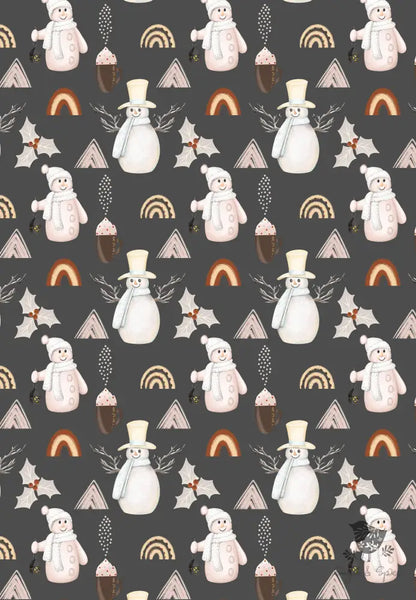Pink Snowman and Lattes Christmas Wrapping Paper - Premium Craft Supplies & Tools > Party & Gifting > Packaging & Wrapping from Sugar and Spice Invitations - Just $26.10! Shop now at Sugar and Spice Paper