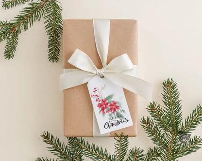 Poinsettia Christmas Gift Tag - Premium Craft Supplies & Tools > Party & Gifting > Labels, Stickers & Tags > Tags from Sugar and Spice Invitations - Just $26! Shop now at Sugar and Spice Paper