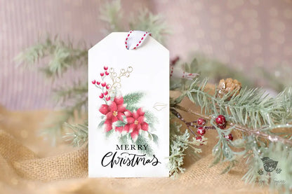 Poinsettia Christmas Gift Tag - Premium Craft Supplies & Tools > Party & Gifting > Labels, Stickers & Tags > Tags from Sugar and Spice Invitations - Just $26! Shop now at Sugar and Spice Paper