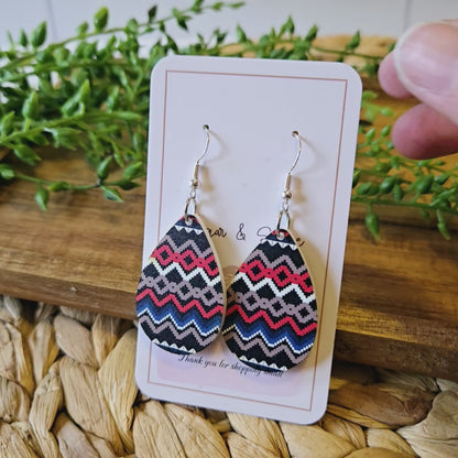 Southwestern Navajo Pattern Tear Drop Earrings