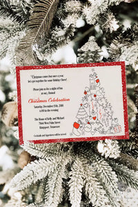 Red Christmas Celebration Invitation - Premium Digital File from Sugar and Spice Invitations - Just $2.10! Shop now at Sugar and Spice Paper