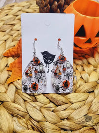 Retro Halloween Acrylic Teardrop Earrings - Premium  from Sugar and Spice Invitations - Just $11.25! Shop now at Sugar and Spice Paper