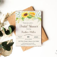 Rustic Country Sunflower Bridal Shower Invitation - Premium  from Sugar and Spice Invitations - Just $1.95! Shop now at Sugar and Spice Paper