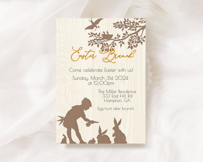 Rustic Brunch Boy Easter Invitation (Digital Download)