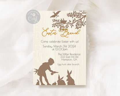 Rustic Brunch Boy Easter Invitation (Digital Download)
