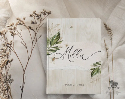 Rustic Greenery & Floral Wedding Guest Book - Premium  from Sugar and Spice - Just $45! Shop now at Sugar and Spice Paper