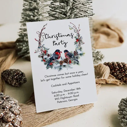 Rustic Wreath Christmas Invitation - Premium Digital File from Sugar and Spice Invitations - Just $2.10! Shop now at Sugar and Spice Paper
