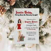 Santa Baby Lingerie Bridal Shower Invitation - Premium  from Sugar and Spice Invitations - Just $1.95! Shop now at Sugar and Spice Paper