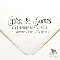 Sara Elegant Address Stamp - Premium Craft Supplies & Tools > Stamps & Seals > Stamps from Sugar and Spice Invitations - Just $28! Shop now at Sugar and Spice Paper