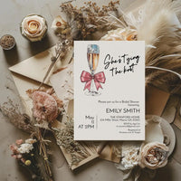 Shes Tying the Knot Coquette Pink Bow Champange Bridal Shower Invitation - Premium  from Sugar and Spice Invitations - Just $1.95! Shop now at Sugar and Spice Paper