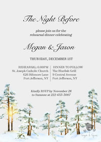 Snow Forest Pine Rehearsal Dinner Invitation - Premium  from Sugar and Spice Invitations - Just $2.15! Shop now at Sugar and Spice Paper