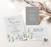 Snow Forest Pine Wedding Invitation - Premium  from Sugar and Spice Invitations - Just $2.15! Shop now at Sugar and Spice Paper
