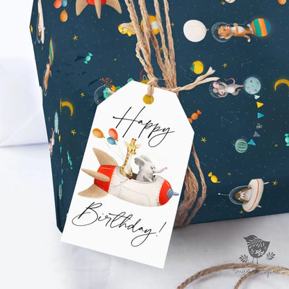 Spaceship Birthday Gift Tags - Premium Craft Supplies & Tools > Party & Gifting > Labels, Stickers & Tags > Tags from Sugar and Spice Invitations - Just $24! Shop now at Sugar and Spice Paper